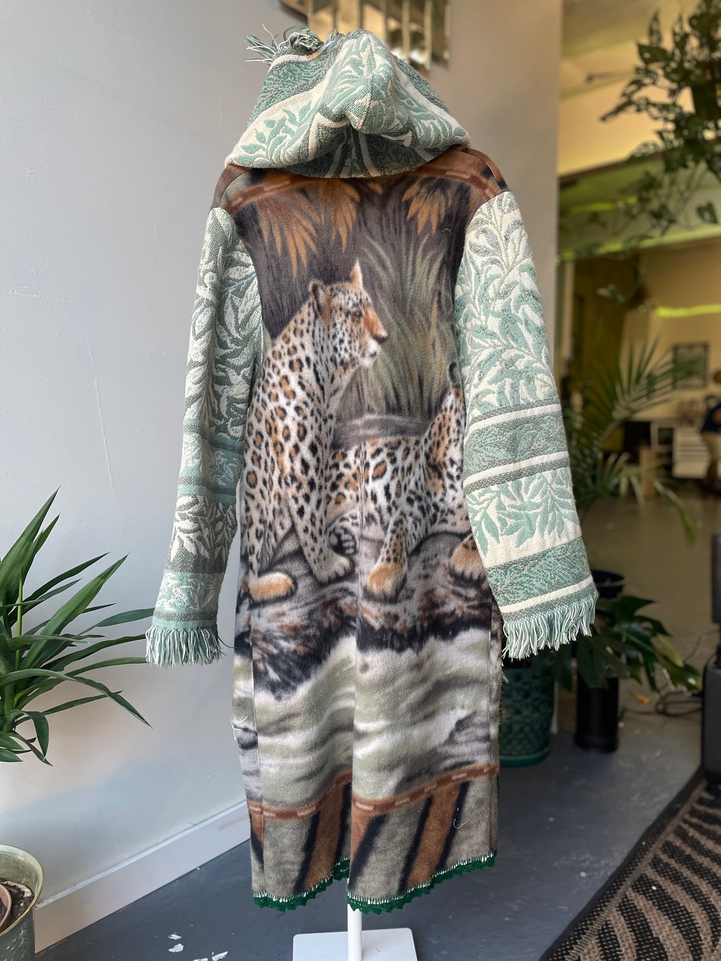 Cheetah Tapestry Blanket Coat Small/Medium