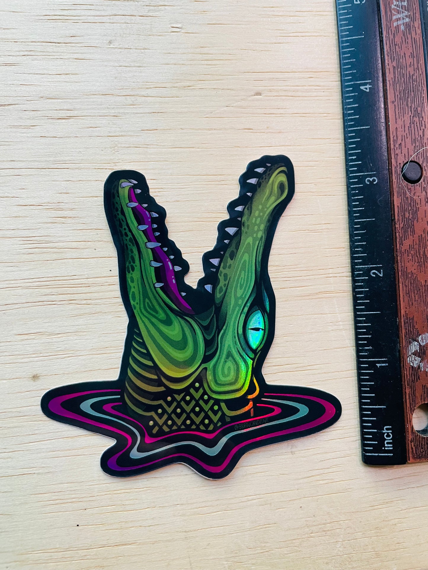 Holographic Alligator Sticker