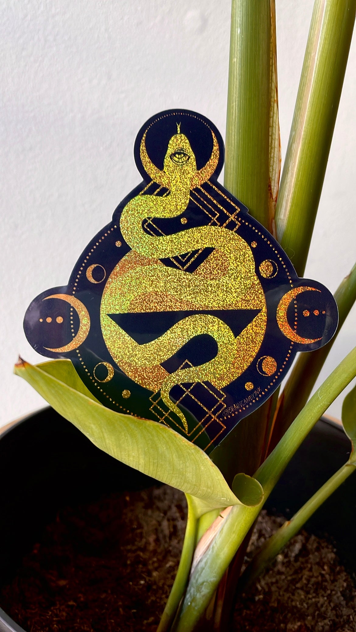 Snake Gold Glitter Sticker