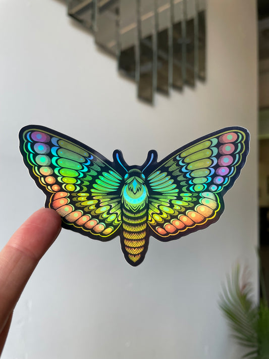 Holographic Moth Sticker