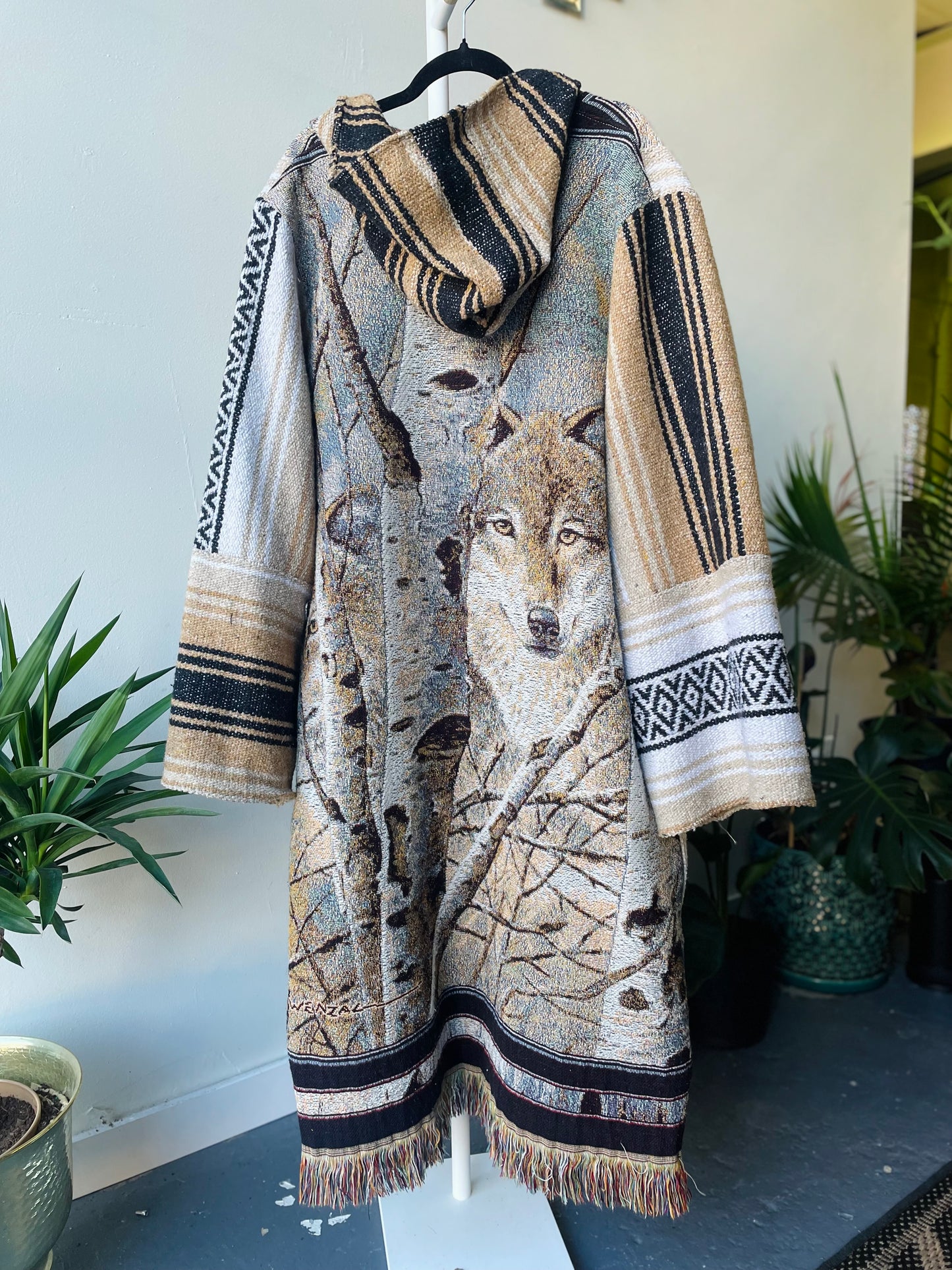 Wolf Patchwork Coat 2x/3x