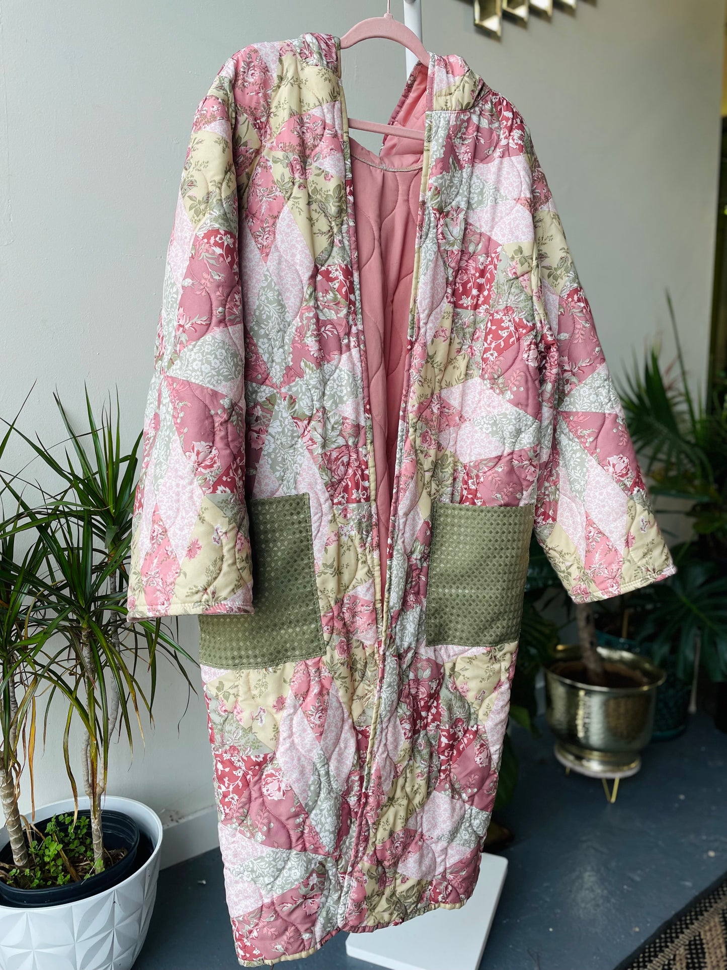 Quilt Tapestry Blanket Coat Large/xlarge