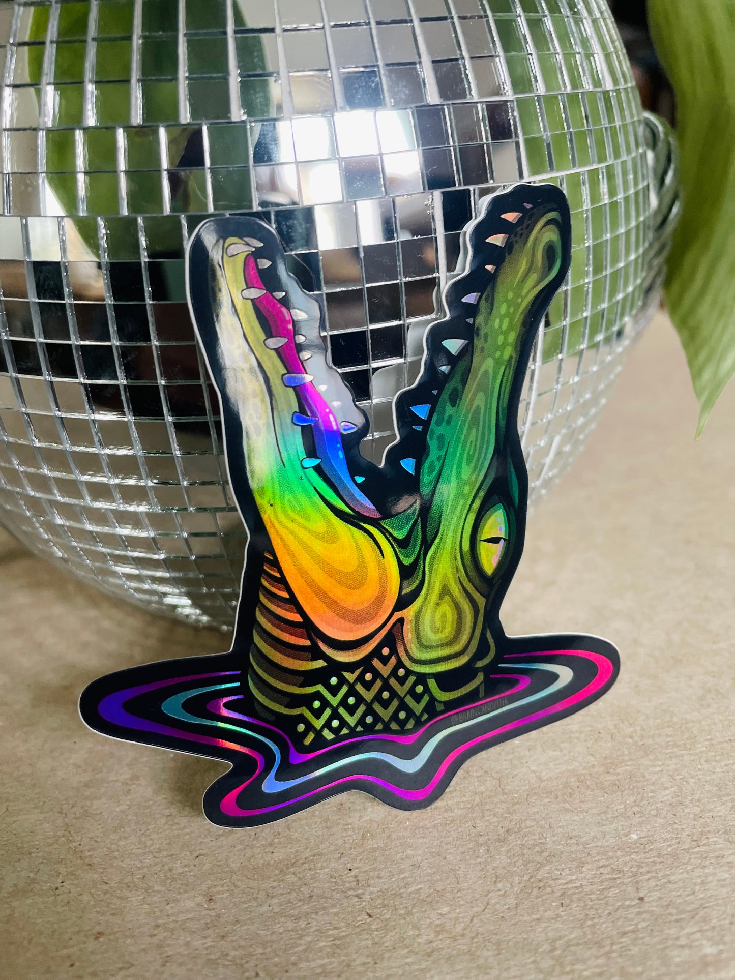 Holographic Alligator Sticker