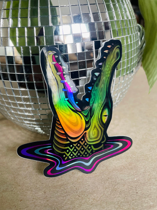 Holographic Alligator Sticker