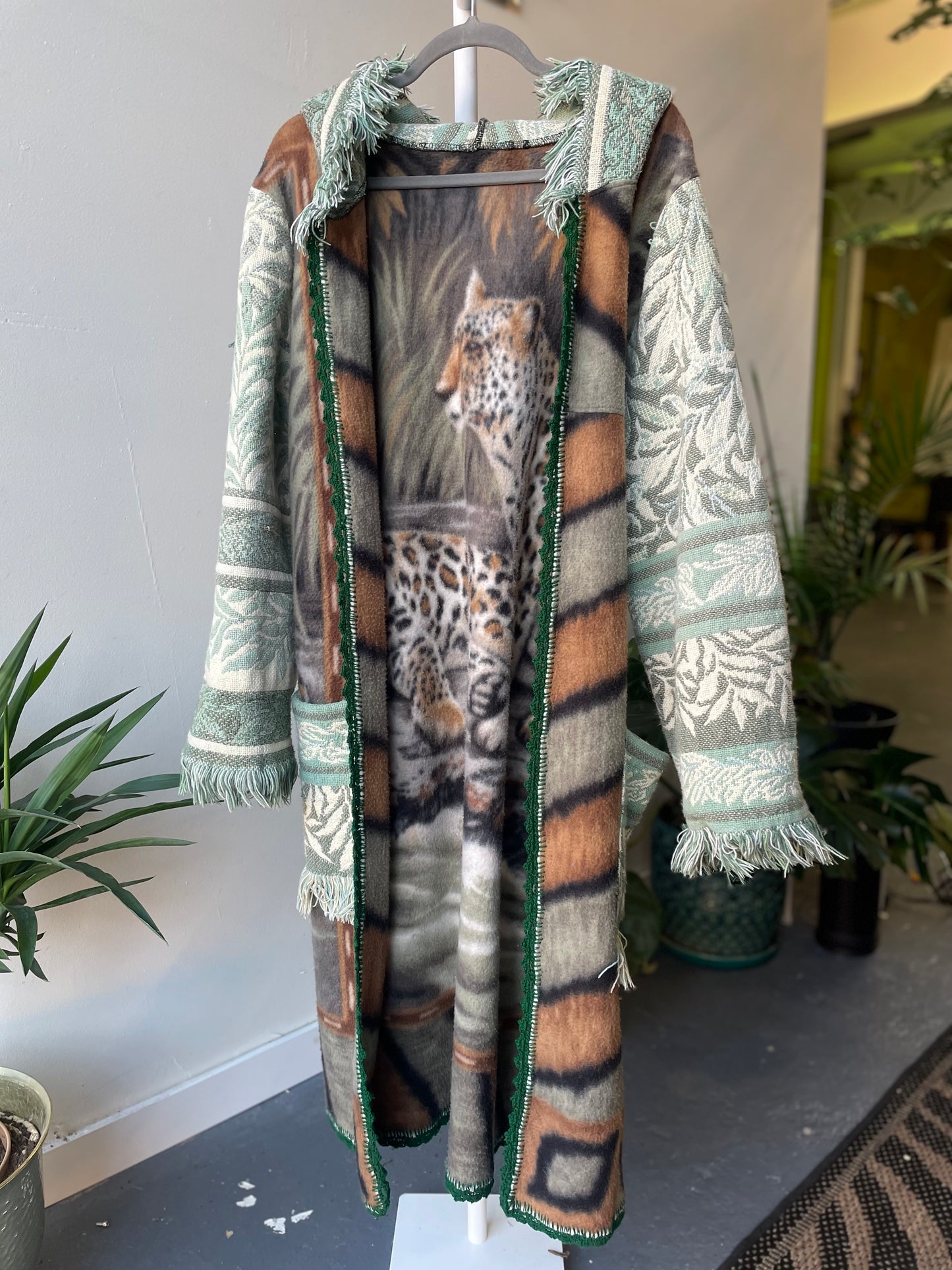 Cheetah Tapestry Blanket Coat Small/Medium