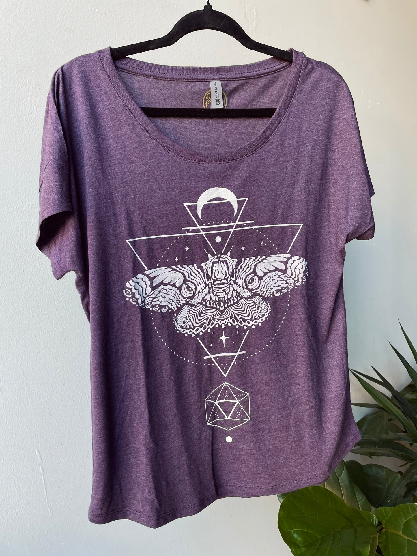 Vintage Purple Moth Off Shoulder Shirt